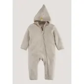 Hessnatur Fleece-Overall in düne | Gr.: 98