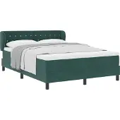 Syfax Boxspringbett mit Kopfteil Dunkelgrün 140 x 200 cm Samt
