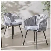Home24 Gartenstuhl - 2er-Set - Stahl / Polyester