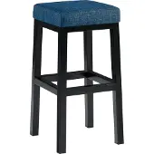 CLP Barhocker Taylor Sitzhöhe 78 cm mit Stoffbezug und schwarzem Metallgestell blau