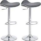 CLP 2er Set Barhocker Shanghai drehbar und höhenverstellbar grau