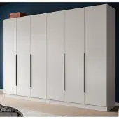 Inn.Furn Kleiderschrank "Swan" in weiß Drehtürenschrank 6-türig 240 x 181 cm