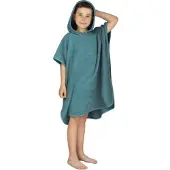 Normani Badeponcho aus Bio-Baumwolle für Kinder in Petrol | Gr.: 75 x 75 cm