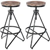 CLP 2er Set Barhocker Karla höhenverstellbar Industrialstil silber