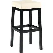 CLP Barhocker Taylor Sitzhöhe 78 cm mit Kunstlederbezug und schwarzem Metallgestell | Farbe creme