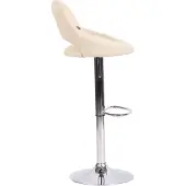 CLP Barhocker Milet Stoffbezug höhenverstellbar drehbar mit Rückenlehne creme Gestell Farbe chrom