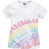 Kidsworld T-Shirt "Shirt mit Regenbogen-Print" Kurzarm, hüftlang geschnitten, bedruckt, Rundhals-Ausschnitt