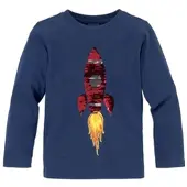 Kidsworld Langarmshirt "Rakete aus Wendepailletten" langärmelige, Basic-Passform, aus Jerseystoff, aus Baumwolle