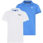 Kidsworld Poloshirt in weiß + blau | Gr.: 140-146