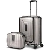 Redolz Essentials 14 Kofferset 2 tlg. Kabinentrolley mit Dehnfalte + Beautycase