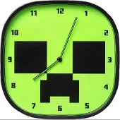 Paladone Minecraft Creeper Leuchtende Wanduhr - Offiziell lizenziert, geräuschlose Uhr - Inkl. 3 Bögen Abnehmbarer Minecraft-Aufkleber