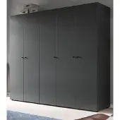 Inn.Furn Kleiderschrank "Carter" in grau Drehtürenschrank 5-türig 200 x 176 cm