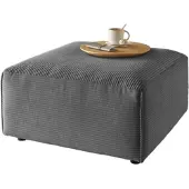 KAWOLA Hocker RANI Polsterhocker Cord grau