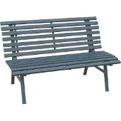 Outsunny 2-Sitzer Gartenbank Alu, wetterfest Sitzbank, UV-Beständig Gartenmöbel mit Lamellen-Design, Parkbank 240kg belastbar, Balkonbank für Balkon Terrasse, Garten, 123x67x79cm, Blau