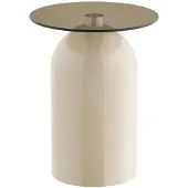 Ebuy24 Solveig Eckbord Ø40cm beige, grau.