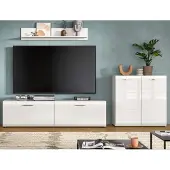 Inn.Furn Wohnwand "Cover" in weiß Hochglanz 3-teilig 255 x 160 cm