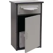 Mendler Paketkasten MCW-O51, Paketbox Paketfach Paketstation Briefkasten 2 Fächer, Stahl 78x49x38cm dunkelgrau/hellgrau