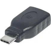 Manhattan USB 3.1 Gen1 Typ C auf Typ A-Adapter, Typ C-Stecker auf Typ A-Buchse, USB 3.1 Gen1, schwarz, USB C, USB A, Schwarz