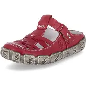 Rieker Clog , Damen, Gr. 40, Synthetik, rot, Leder, Schuhe Clog, Sabot, Sommerschuh, Schlappen, Hausschuh mit Ziernähten