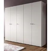 Inn.Furn Kleiderschrank "Carter" in weiß Drehtürenschrank 5-türig 200 x 176 cm