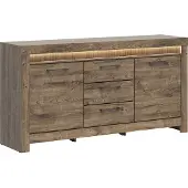 Petits-meubles Buffet Amaury mit 3 Schubladen und 2 Türen, Holzoptik, 180cm