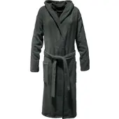 Erwin Müller Frottier Unisex-Bademantel mit Kapuze Achberg in anthrazit | Gr.: M