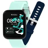 Tikkers Smart Series 13 Blaues Silikonarmband Smartwatch und blaues Silikonarmband Set