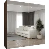 MEBLE KRYSPOL , Kleiderschrank, Schrank 200 cmx202x52, Warmia-Nuss, Schwarz