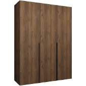 MEBLE KRYSPOL , Kleiderschrank, Schrank 150x202x52, Warmia-Nuss, Griff Schwarz