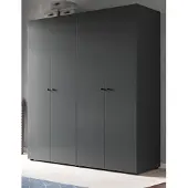 Inn.Furn Kleiderschrank "Carter" in grau Drehtürenschrank 4-türig 160 x 176 cm