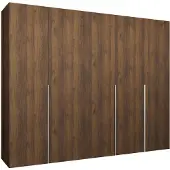 MEBLE KRYSPOL , Kleiderschrank, Schrank 250x202x52, Warmia-Nuss, Griff Kaschmir