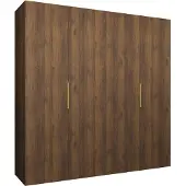 MEBLE KRYSPOL , Kleiderschrank, Schrank 200 cmx202x52, Warmia-Nuss, Gold