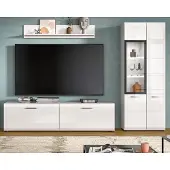 Inn.Furn Wohnwand "Cover" in weiß Hochglanz 3-teilig 235 x 160 cm