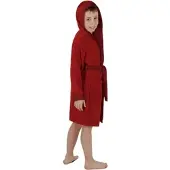 Normani Frottee Kinderbademantel aus Bio-Baumwolle in Rot | Gr.: 158/164