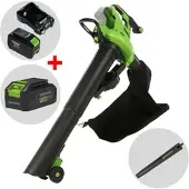 Greenworks GD48BVIIK4- Akku-Laubbläser/Laubsauger, 48V/4Ah