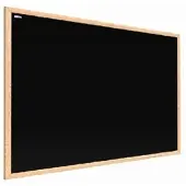 Allboards Schwarze magnetische Kreidetafel mit Naturholzrahmen 100x80 cm