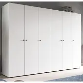 Inn.Furn Kleiderschrank "Carter" in weiß Drehtürenschrank 6-türig 240 x 176 cm