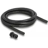 DeLOCK Kabelschutzschlauch 2 m x 10 mm mit 2 x PG7 Schlauchverschraubung Set schwarz, Kabelmuffe, Kunststoff, Schwarz