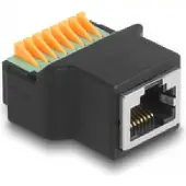 DeLOCK RJ45 Buchse zu Terminalblock mit Drucktaster Adapter