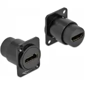 DeLOCK D-Typ Modul HDMI-A Buchse zu Buchse, Schwarz, 25,5 mm, 30,2 mm, 30,8 mm, Polybag