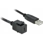 DeLOCK 86378, Flach, Schwarz, USB C, USB A, Weiblich, Männlich