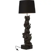 J-Line Elegante Braunfarbene Elefanten-Lampe - Hören/Sehen/Schweigen Design - Hochwertige Tischbeleuchtung