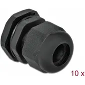 DeLOCK Kabelverschraubung PG16 10 Stück schwarz, Schwarz, Kunststoff, 10 Stück(e), PG16, 1,4 cm, IP68