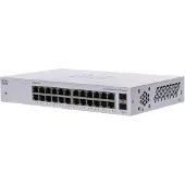 Cisco Business 110 Series 110-24T - Switch - unmanaged - 24 x 10/100/1000 + 2 x Kombi-Gigabit-SFP - Desktop, an Rack montierbar, wandmontierbar
