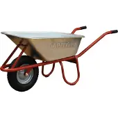 CAPITO Standard Schubkarre ALLCAR 100 Liter Tiefmulde, Gummiräder mit Blockprofil und Stahlfelge inkl. Kunststoffgriffe