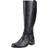 Rieker Damen Stiefel Langschaftstiefel hübsche dezente Optik Zierband Z7361, Größe:38 EU, Farbe:Schwarz