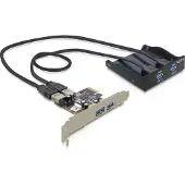 DeLOCK Front Panel + PCI Express Card, PCIe, USB 3.2 Gen 1 (3.1 Gen 1), Schwarz, USB, 5000 Mbit/s, 0,6 m