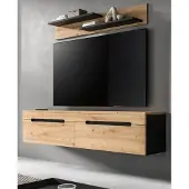 Inn.Furn Wohnkombination "Cooper" in Artisan Eiche und grau, Set Lowboard 170 cm und Wandboard
