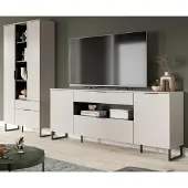 Inn.Furn Wohnwand "Morena" in kaschmir und schwarz Wohnkombination 290 cm, Soft-Close