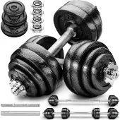 RE:SPORT Hantelset Gusseisen 60 kg Kurzhanteln Langhantel Set Hantel Hantelscheiben